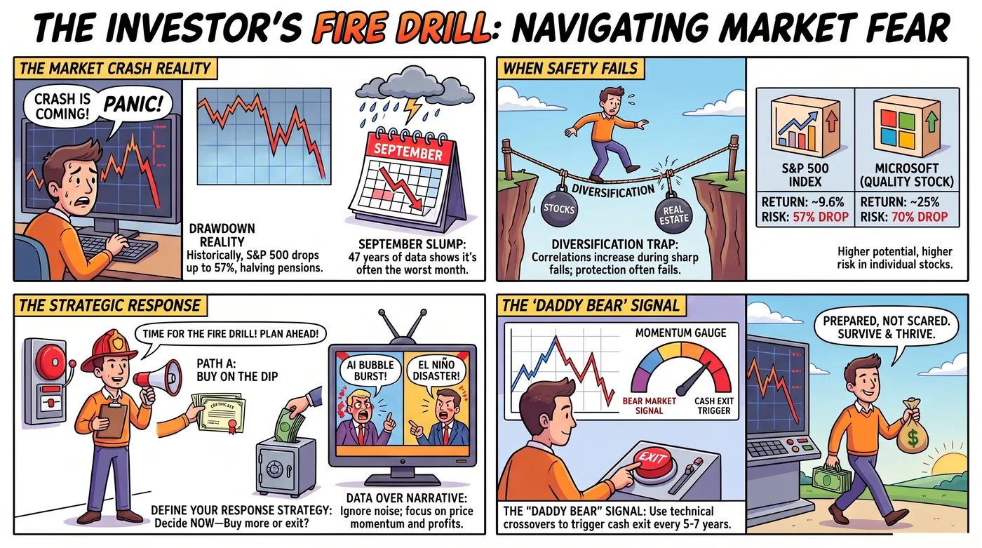 The investor's fire drill: decide your response before the fire, not during it.